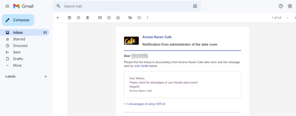 branded VDR email
